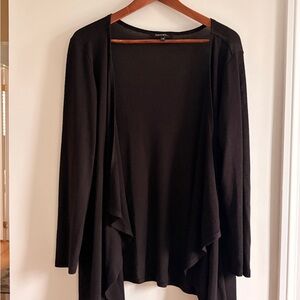 George Black Draped Open-Front Women's Cardigan